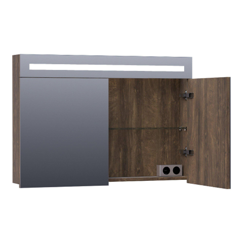 BRAUER Promise armoire de toilette – 99 x 70 x 15 cm – LED directe – Grove (noyer) SW371628