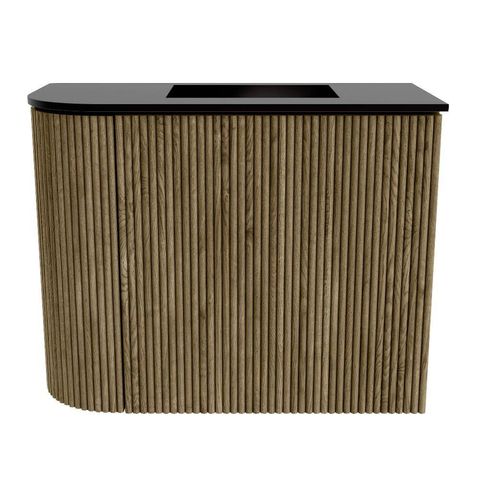 Mondiaz JOYA 51.6cm meuble de toilette - arrondi gauche couleur Dusk - Lavabo FAYE position Droite Sans trou de robinet couleur Urban. SW1421672