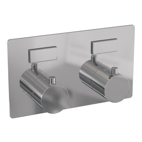 BRAUER Chrome Edition Douche de pluie thermostatique encastrée - boutons-poussoirs - SET 69 - tête de douche 20cm - bras mural courbé - douchette à main 3 jets - flexible de douche - barre de douche intégrée - chrome SW925554