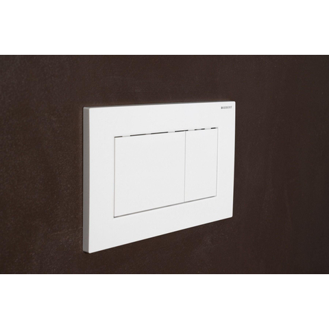 Plaque de commande Geberit Sigma01 - chasse d'eau à 2 boutons - carré - blanc alpin SW1237073