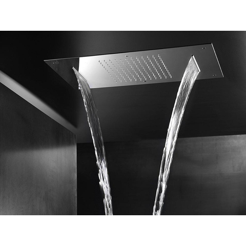 Hotbath Mate Inbouwhoofddouche rechthoek - 38x70cm - hoogglans chroom SW22813