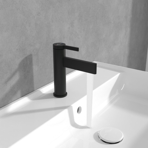 Villeroy & Boch Dawn 1 greeps wastafelkraan - zonder pop up afvoergarnituur - mat zwart SW974113