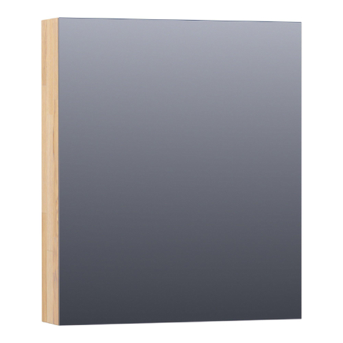 Saniclass Plain Spiegelkast - 60x70x15cm - 1 rechtsdraaiende spiegeldeur - hout - grey oak SW392940
