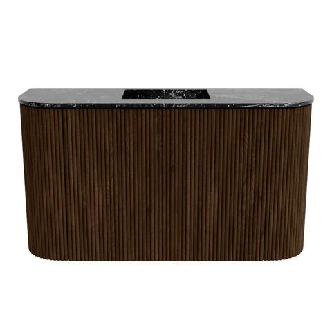 Mondiaz JOYA-DLUX 73.2cm toiletmeubel - ronding links en rechts kleur Walnut - Wastafel FAYE positie Midden Zonder kraangat kleur Lava. SW1422481