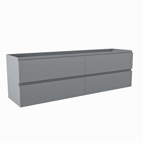 Mondiaz Hay Meuble sous vasque - 160x40x50cm - 4 tiroirs - softclose - 1 découpe au centre - Plata SW1016125