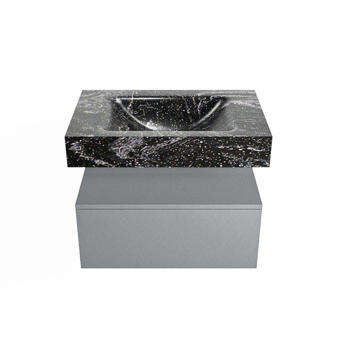 Mondiaz ALAN-DLUX Ensemble de meuble - 70cm - meuble Plata mat - 1 tiroir - Lavabo Cloud Lava suspendu - vasque Centre - 1 trou de robinet SW808503