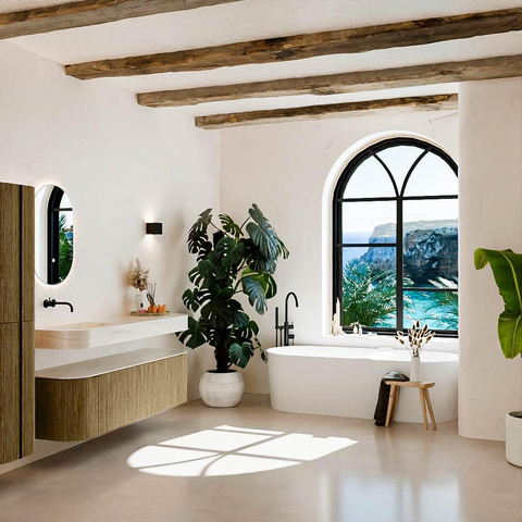 MONDIAZ THOR-DLUX 160cm meuble de salle de bains arrondi gauche + droite couleur Dusk avec 1 tiroir et 2 portes. Vasque suspendue CLOUD Gauche sans trou de robinet couleur Meli. SW1465150