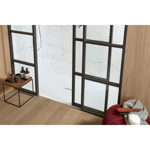 Villeroy & Boch Squaro infinity kunststof douchebak quaryl rechthoekig - 180x80x4cm - Stone White (mat wit) SW228356