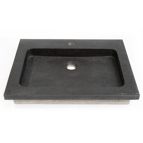 Saniclass Noche Meubelwastafel - 60x46x9cm - 1 kraangat - 1 sifonuitsparing - basalt gepolijst SW728225