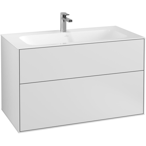 Villeroy & Boch finion wastafelonderkast - 99.6x59.1cm - 2 lades - mat wit SW479488
