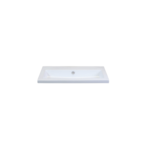 H&R Badmeubelen Djazz Wastafel - 81x45.5x4cm - 0 kraangaten - keramiek wit SW235608