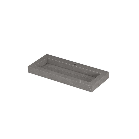 INK Pitch lavabo - 100x45x9cm - 1 cuve - 1 trou de robinetterie - bonde en céramique Armani grey mat SW693289