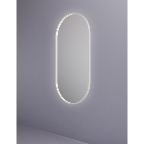 Hotbath &MORE Spiegel Oval - 60x120cm - direct en indirect LED - spiegelverwarming - dimbaar - met afstandsbediening - mat wit SW1245618