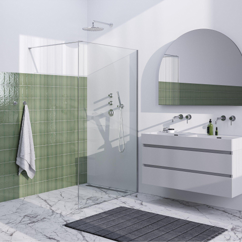 Brauer Season Douche à l'italienne - 120x200cm - verre clair avec cadre - Chrome SW1039040