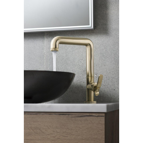 Crosswater Union Wastafelkraan - hoog - opbouw - koudwaterkraan - gecoat messing geborsteld (goud) SW968262