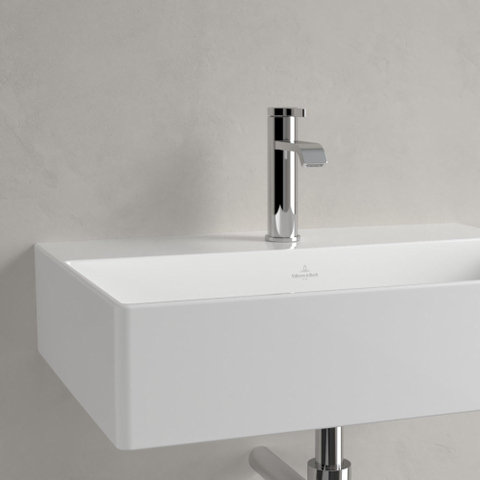 Villeroy & Boch memento 2.0 wastafel - voor handdoekhouders - 60x42cm - zonder overloop - met 1 kraangat CeramicPlus - White Alpine (glans wit) SW358416