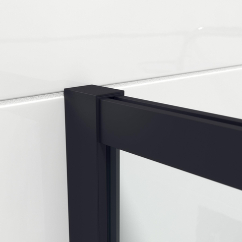 Saniclass Bellini Inloopdouche - 110x200cm - windows frame buitenzijde - anti kalk - mat zwart SW238197