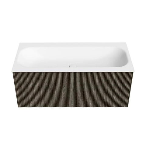 Mondiaz KURVE Badkamermeubelset - 100x46x40cm - 1 lade - wastafel solid surface - midden - 1 kraangat - Shadow SW1414232