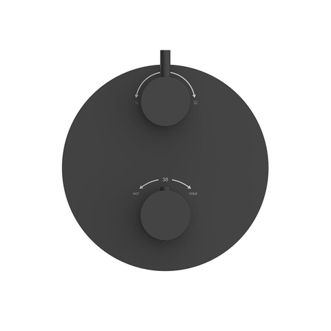 Wiesbaden Caral élément de finition rond thermostat encastré 2 voies mat noir SW445711
