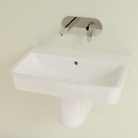 Villeroy & Boch O.novo wastafel - 65x46cm - zonder kraangat - met overloop - White Alpine (glans wit) SW448453