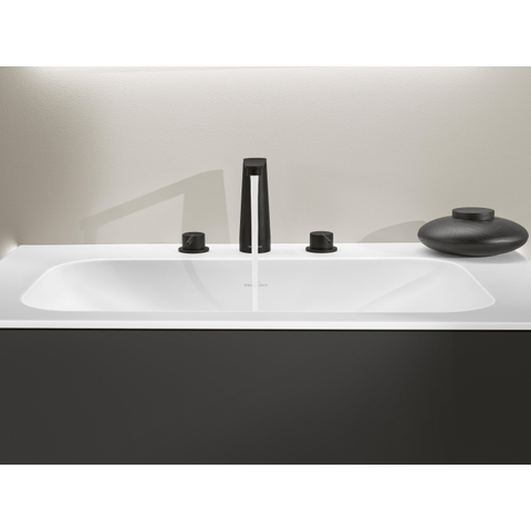 Villeroy & Boch finion meubelwastafel - 1 kraangat - 80x50cm CeramicPlus - zonder overloop - Stone White (mat wit) SW209572