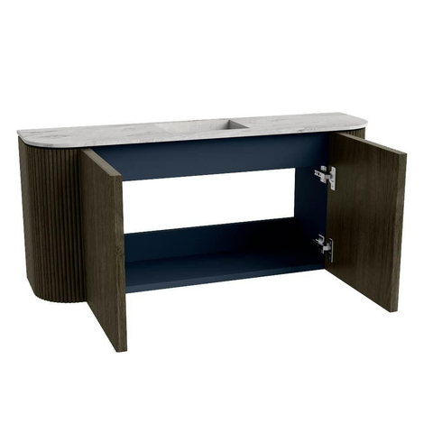 Mondiaz JOYA-DLUX 93.2cm toiletmeubel - ronding links en rechts kleur Shadow - Wastafel FAYE positie Midden Zonder kraangat kleur Glace. SW1422817