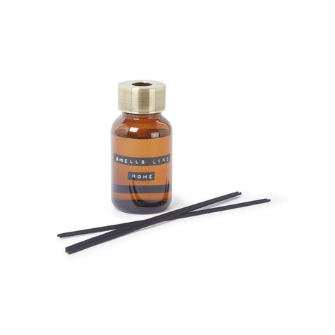 Wellmark Geurstokjes bruin glas messing ring 250ml SMELLS LIKE HOME Black label SHOWROOMMODEL SHOW25084