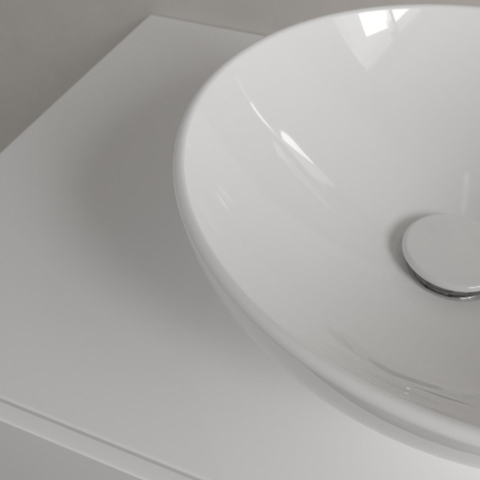 Villeroy & Boch Loop & Friends opzetwastafel - 38x38cm - zonder kraangat - zonder overloop CeramicPlus - White Alpine (glans wit) SW644159