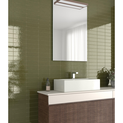 SAMPLE Terravito Nocino wandtegel - 6x18.6cm - Selva glans (groen) SW1221481