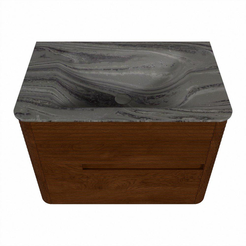 Mondiaz CIRO-DLUX Badkamermeubelset - 70x45x50cm - Solid surface wastafel Sombra - 1 wasbak Midden - 1 kraangat - 2 lades - Ruby SW1531922