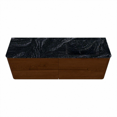Mondiaz CIRO-DLUX Badkamermeubelset - 150x45x50cm - Solid surface wastafel Lava - 1 wasbak Rechts - zonder kraangaten - 4 lades - Ruby SW1531597