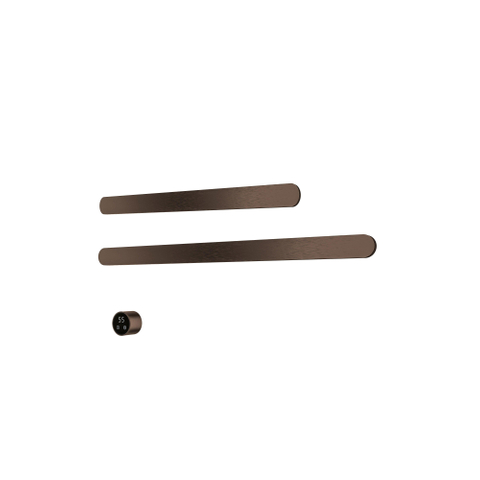 Hotbath &MORE Handdoekradiator - 80x38cm - soft square - 2 stangen 80cm en 50cm - horizontaal - met schakelaar - tuscan bronze (brons) SW1245775