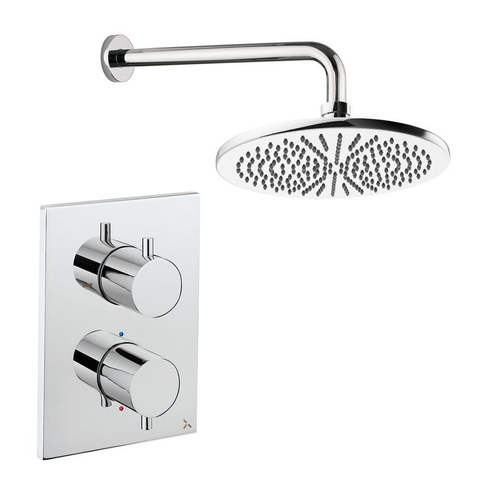 Crosswater MPRO inbouw regendoucheset – Ø30 cm hoofddouche – zonder handdouche – 2 hendels – chroom SW1472509