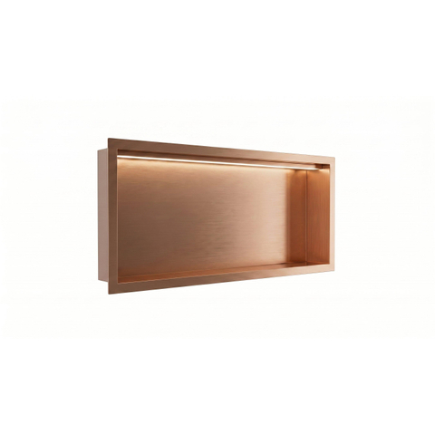FugaFlow Eccelente Acces Inbouwnis - 30x60x7cm - LED verlichting - geborsteld koper SW1580358