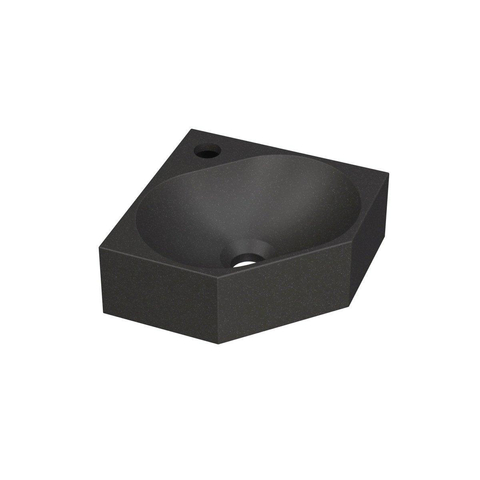 INK Matrix lave-mains - 27x27x10cm - trou robinet centre - sans trop-plein - quartz noir SW647504