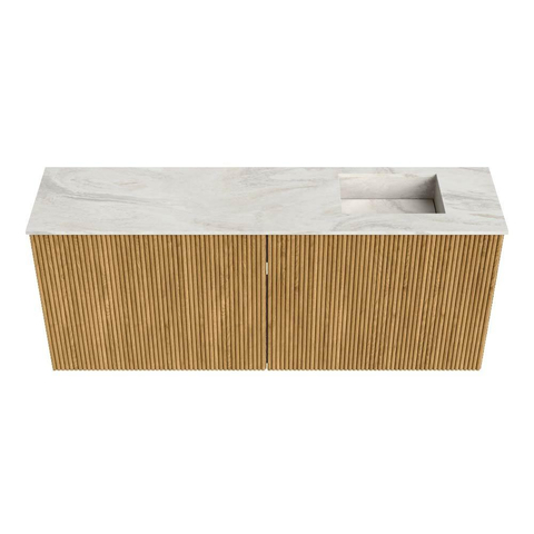 Mondiaz JOYA-DLUX 100cm toiletmeubel - kleur Oak - Wastafel FAYE positie Rechts 1 kraangat kleur Ostra. SW1422244