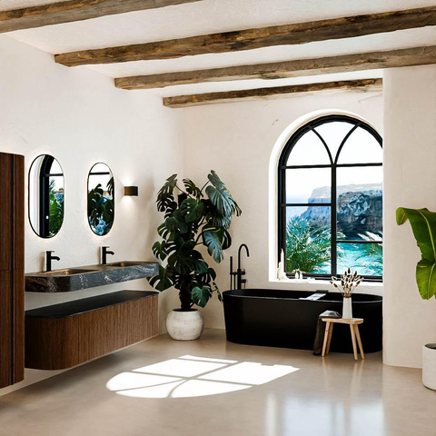 MONDIAZ THOR-DLUX 170cm meuble de salle de bains arrondi gauche + droite couleur Walnut avec 1 tiroir et 2 portes. Vasque suspendue CLOUD Double 2 trous de robinet couleur Lava. SW1465590