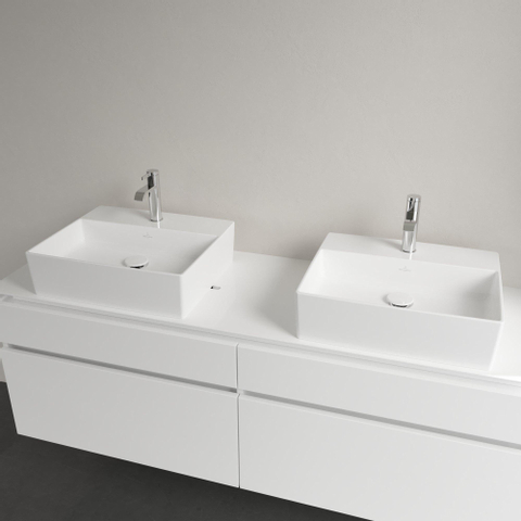 Villeroy & Boch memento 2.0 opzetwastafel - 50x42cm - met 1 kraangat - zonder overloop CeramicPlus - White Alpine (glans wit) SW156559