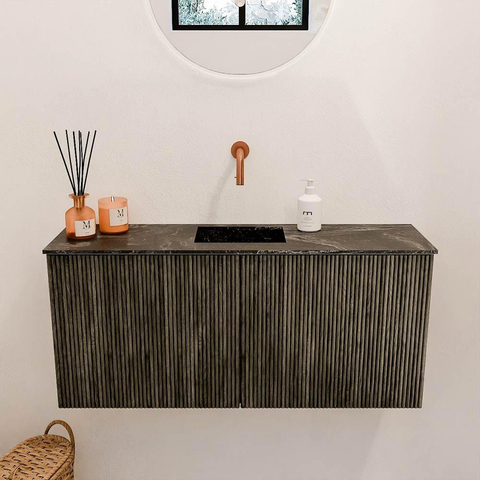 Mondiaz JOYA-DLUX 90cm toiletmeubel - kleur Shadow - Wastafel FAYE positie Midden Zonder kraangat kleur Lava. SW1422829
