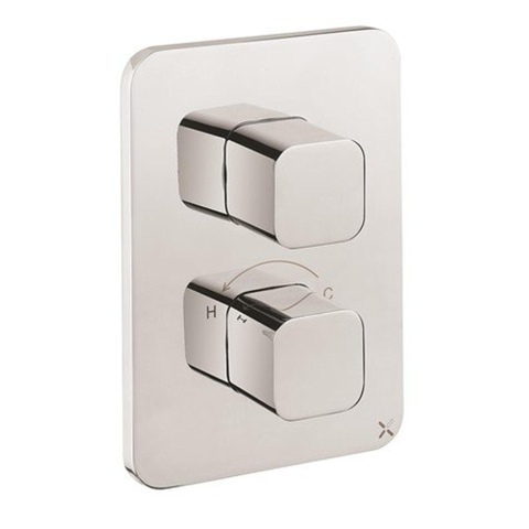 Crosswater Atoll Crossbox afbouwdeel - 2500 - met 3 functies - zonder inbouwdeel - thermostatisch - hoogglans chroom SW451339