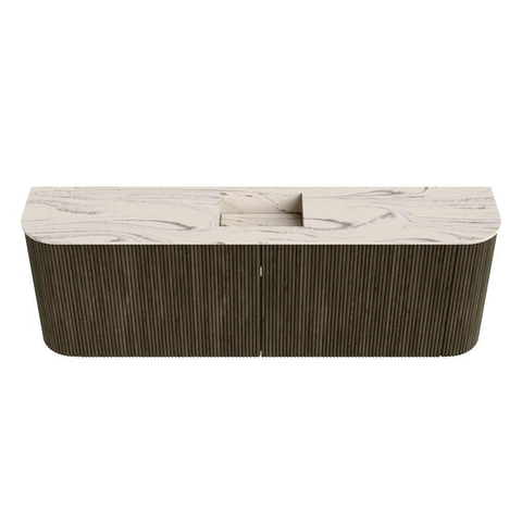 Mondiaz JOYA-DLUX 123.2cm toiletmeubel - ronding links en rechts kleur Shadow - Wastafel FAYE positie Midden Zonder kraangat kleur Nata. SW1425013