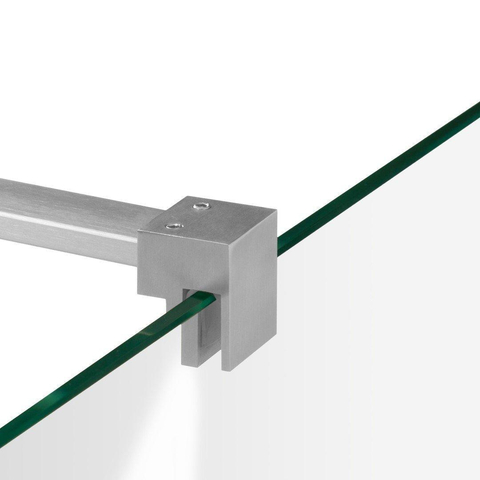 BRAUER Void porte de niche 2 parties verre clair 100x200 réversible avec porte battante 60 au mur incl. traitement anticalcaire du verre PVD coloris inox SW223759