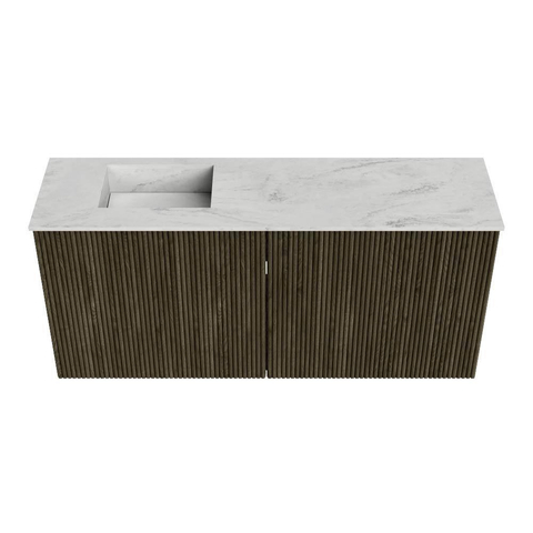 Mondiaz JOYA-DLUX 90cm toiletmeubel - kleur Shadow - Wastafel FAYE positie Links 1 kraangat kleur Opalo. SW1422913