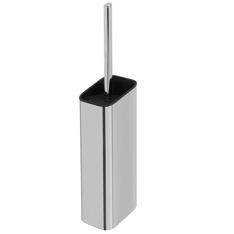 Geesa Shift Toiletborstel met houder Chroom (zwarte deksel en borstel) SW641494