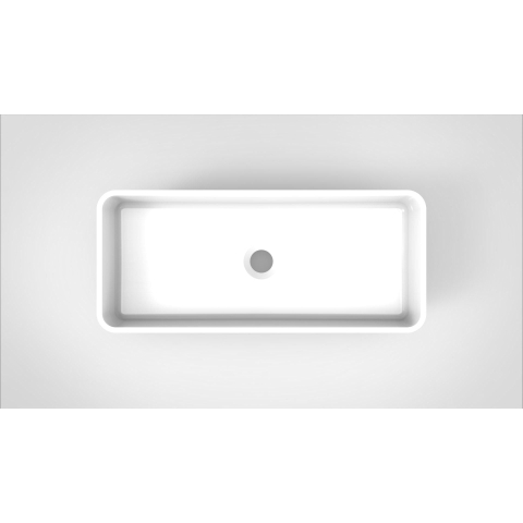 Arcqua Case waskom - 60x26cm - Rechthoek - Cast marble Wit Glans SW767302