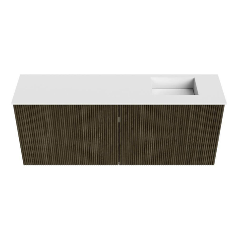 Mondiaz JOYA 100cm meuble de salle de bains WC - couleur Shadow - Vasque FAYE position Droite 1 trou de robinet couleur Talc. SW1421445