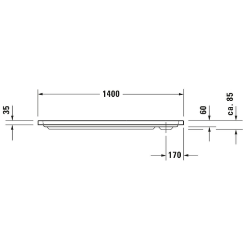 Duravit D-code Kunststof douchebak acryl rechthoekig - zonder paneel - 140x70cm - met afvoergat - diameter 90mm - wit 0295845