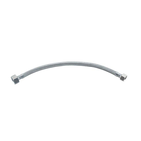 Fortifura Calvi Robinet d'arrêt d'angle avec tuyau flexible - tuyau de 30cm - 1/2"x3/8" - acier inoxydable brossé SW1382520