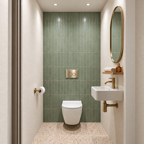 Adema Salina 2.0 Toiletset - 48.5x36x32cm - diepspoel - spoelrandloos - QeramiQ inbouwreservoir - softclose - quickrelease - toiletzitting - goud geborsteld metalen bedieningsplaat - ronde knoppen - wit SW1474585