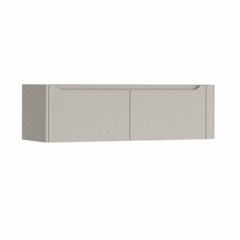 H&R Badmeubelen Juice Meuble sous lavabo - 140x45x40cm - angle droit arrondi - 2 tiroirs - poignée intégrée - beige mat SW1110333